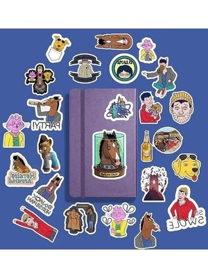 Die Grup Bojack Horseman Temalı Sticker Paketi, Bullet Journal Için