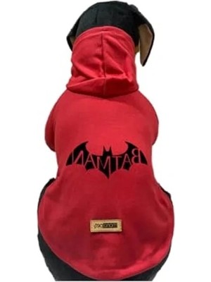 Die Grup Kırmızı Batman Kapüşonlu Sweatshirt, Köpek ve Kedi Için Şık Tasarım