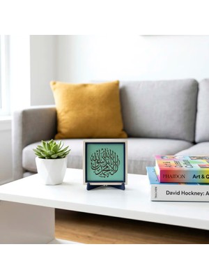 Miaju Kelime-I Tevhid Yazılı Dekoratif Obje, Ev & Ofis Için 10X10 cm Minyatür Tasarım, Manevi Hediye