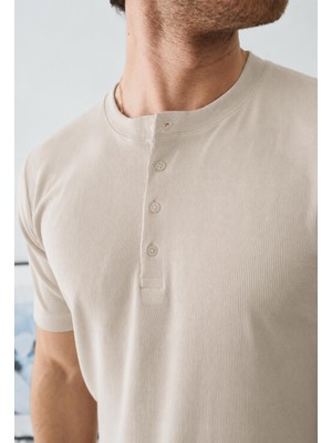 Moda Ribana Henley T-Shirt