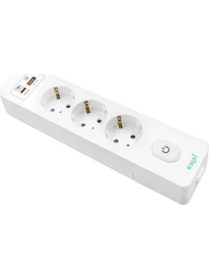 Die Grup Üçlü Anahtarlı USB Hızlı Şarjlı Topraklı Priz, 2m, Çocuk Korumalı