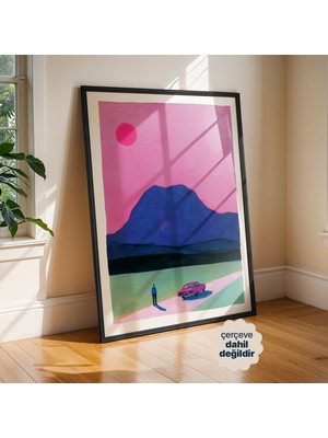 Persona Istanbul Artificial Collection "pembe Ufuklar" - Naif Manzara Posteri (Çerçevesiz)