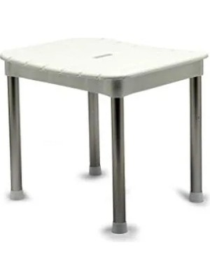 Die Grup Beyaz Okaliptus Tabure - Maksimum 100 kg Kapasite (37 x 34 x 30 Cm)