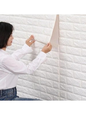 Die Grup Beyaz Kendinden Yapışkanlı 3D Esnek Duvar Kağıdı Paneli - 70X23 cm