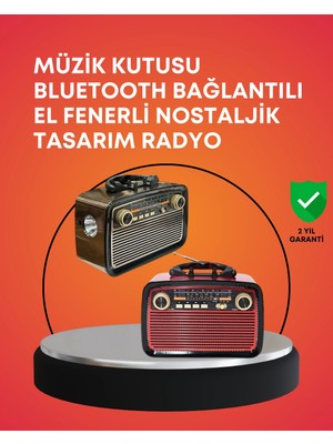 Urfakent Nostaljik Radyo Görünümlü Bluetooth Hoparlör – Fm/am Yayın, Kablosuz Bağlantı, Şarj Edilebilir