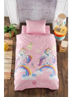 Die Grup Tek Kişilik Nevresim Takımı - Unicorn Desenli
