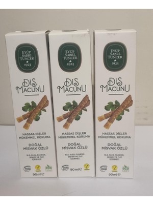Eyüp Sabri Tuncer Doğal Misvak Özlü Diş Macunu 90 ml 3 Adet- Diş ve Diş Etlerinizin Güçlenmesine Yardımcı Olur.