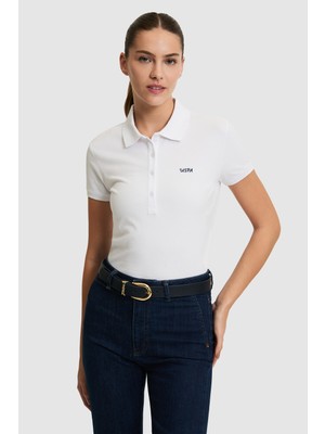 U.s. Polo Assn. Kadın Beyaz Tişört Basic 50323461-VR013
