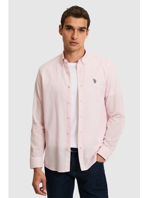 U.S. Polo Assn. Erkek Açık Pembe Uzun Kollu Basic Gömlek 50324660-VR078