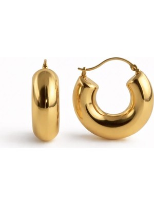 Felix Accessories Orlena Curve Hoop Küpe Gold
