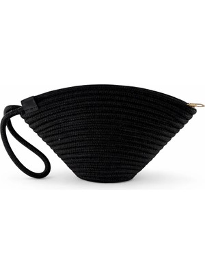 Felix Accessories Luna Çanta – Siyah El Yapımı Örgü Clutch & El Çantası
