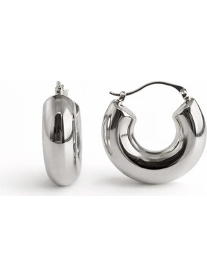 Felix Accessories Orlena Curve Hoop Küpe Silver