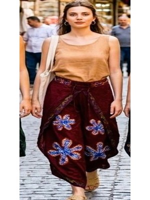 Fibula Otantik Standart Beden %90 Pamuk Işlemeli Ithal Kapama Pantolon 36-44 Bedenler Arası Uygun