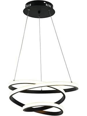 Die Grup Siyah LED Avize - 3000K Aydınlatma