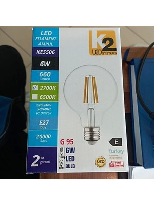 Global K2 KES606 Cob Flamanlı AMP6W E27 Gün Işığı