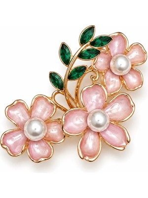 Felix Accessories Pembe Çiçek Broş