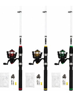 Ayaz Fishing Çocuk Teleskopik Olta Seti + Hediye Aksesuar Paketi 180 cm (Misinalı,  Kancalı Olta Takımı ,kurşunlu, Fırdöndülü Klipsli Set). 1 ADET