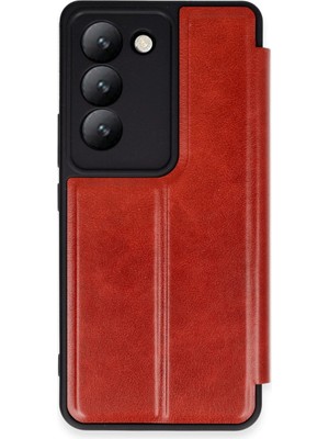 My Best Store Vivo V30 Lite 4g Kılıf Flip Cover - Kırmızı