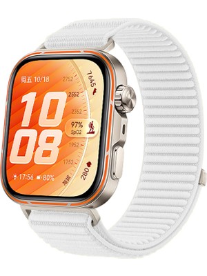 Caseonn Huawei Watch Fit 5 Pro Kordon Hasır Kumaş Nylon Kayış Beyaz