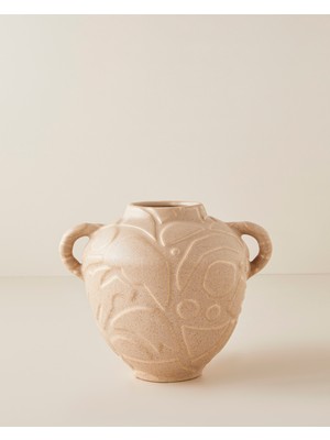 English Home Raya Seramik Vazo 19 cm Bej