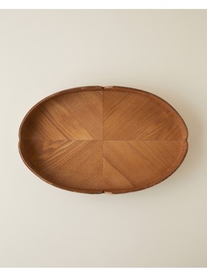 English Home Lena Mdf Dekoratif Tepsi 40 cm Kahverengi