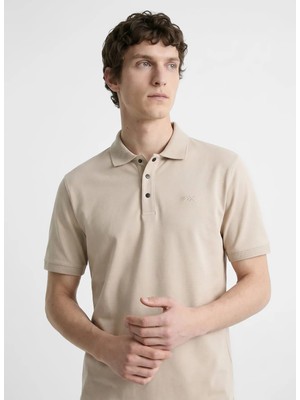 Discovery Expedition Bej Pamuk Karışımlı Polo T-Shirt D6SM-TST3801