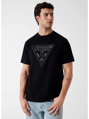 Guess Siyah Erkek T-Shirt M6GI15K3008-JBLK Siyah T-Shirt