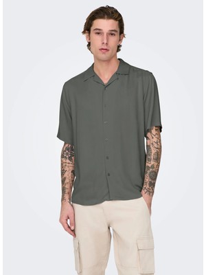 Only & Sons Yeşil Erkek Gömlek 22024164 Onsdash Lıfe Res Shırt Nos