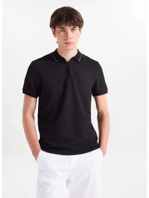 Altınyıldız Classics Siyah Erkek Slim Fit Polo T-Shirt ACE091262930