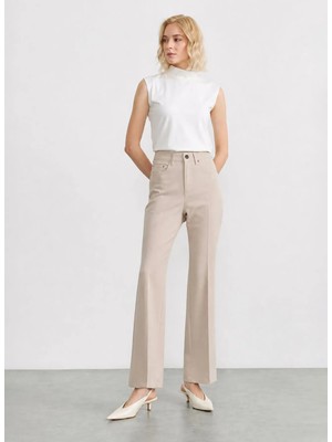 Selen Ekru Kadın Standart Fit Pantolon 26YSL5628