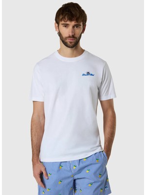 North Sails Beyaz Erkek Regular Fit Baskılı T-Shirt NS0000693162