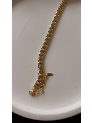 Liva Accessories Altın Kaplama Vıp Tasarım Kararmayan Altın Renkli Merdiven Bileklik