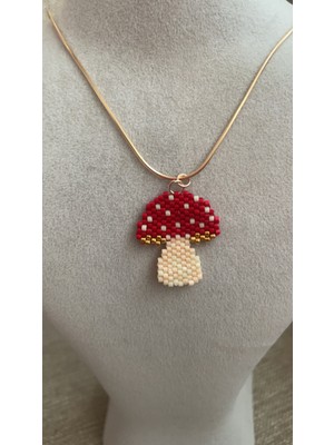 Liva Accessories Miyuki Tasarım Mantar, Altın Kaplama Kolye 40 cm