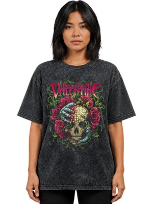 Sevbano Bullet For My Valentine Rock Metal Müzik Grubu Baskılı Unisex Oversize Vintage Yıkamalı Tişört