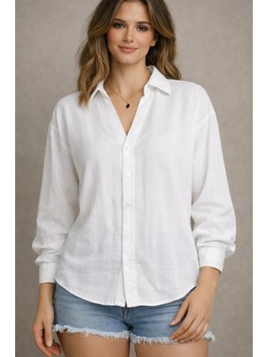 Meine Liebe Unterwäsche Oversize Pure Touch Beyaz Gömlek