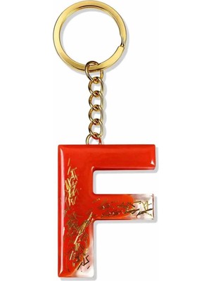 Turuncu Gold F Harf Anahtarlık
