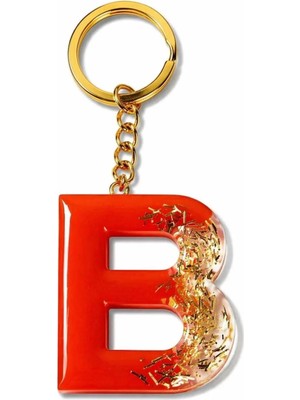Turuncu Gold B Harf Anahtarlık