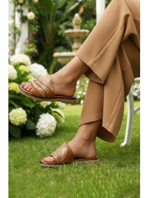 Pierre Cardin PC-54624 Z Taba Kadın Terlik