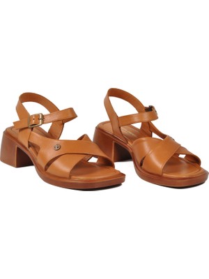 Pierre Cardin PC-54622 Z Taba Kadın Topuklu Sandalet