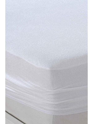 mycey 200X200+30 cm Sıvı Geçirmez Çift Kişilik Battal Boy Pamuklu Fitted Yatak Koruyucu Alez