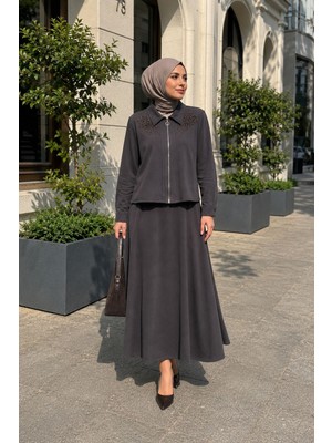 Esra Butik Özel Tasarım Nakış Işlemeli Tensel Ikili Tesettür Takım