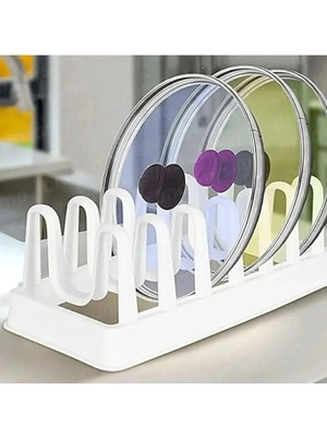 Kitchen Dream 6 Bölmeli Plastik Tabaklık Kurutmalık Tencere Kapaklık Düzenleyici Organizer Düzenleyici