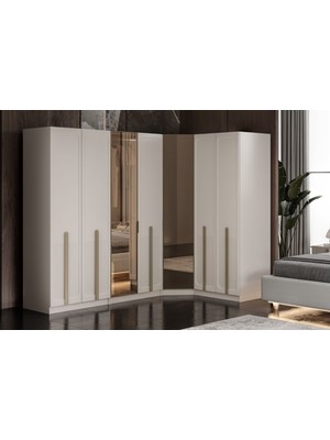 Doressa Soul 7 Kapılı Reflekte Camlı Köşe Gardırop