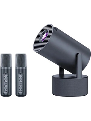Aycer Bluetooth Hoparlörlü Akıllı Projektör Kablosuz Karaoke Mikrofonlu - Lisinya