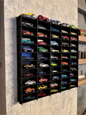 My Kids Room Oyuncak Araba Rafı Mobilya Tek Taraflı Siyah 3mm Mdf 50*50