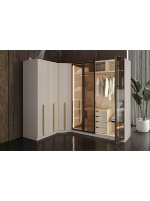 Doressa Soul 7 Kapılı 4 Reflekte Camlı Köşe Gardırop