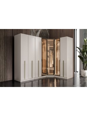 Doressa Soul 7 Kapılı 3 Reflekte Camlı Köşe Gardırop