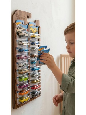 My Kids Room 20 Araba Sergileme Rafı – 20'li Regular Kart Standı | Ahşap Koleksiyon Standı