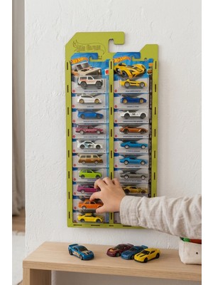My Kids Room 20 Araba Sergileme Rafı – 20'li Regular Kart Standı | Ahşap Koleksiyon Standı