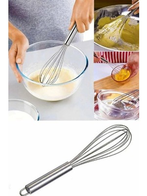 Kitchen Dream 2'li Paslanmaz Çelik Çırpıcı Pratik Yumurta Sos Karıştırıcı Çırpma Teli 25 cm